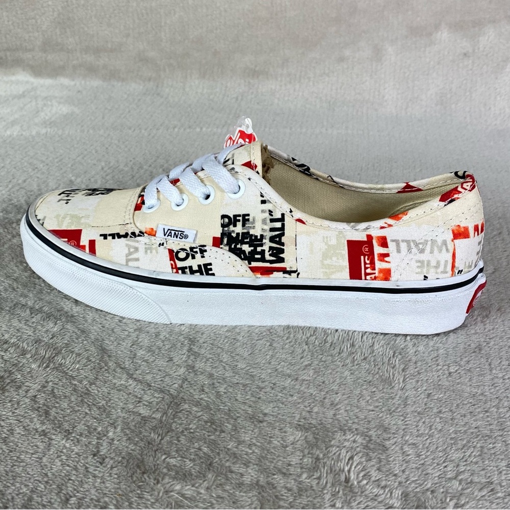 Vans Authentic Packing Tape Shoes Men 7.5 Women 9 White Black Canvas Sneaker NEW - Picture 2 of 10
